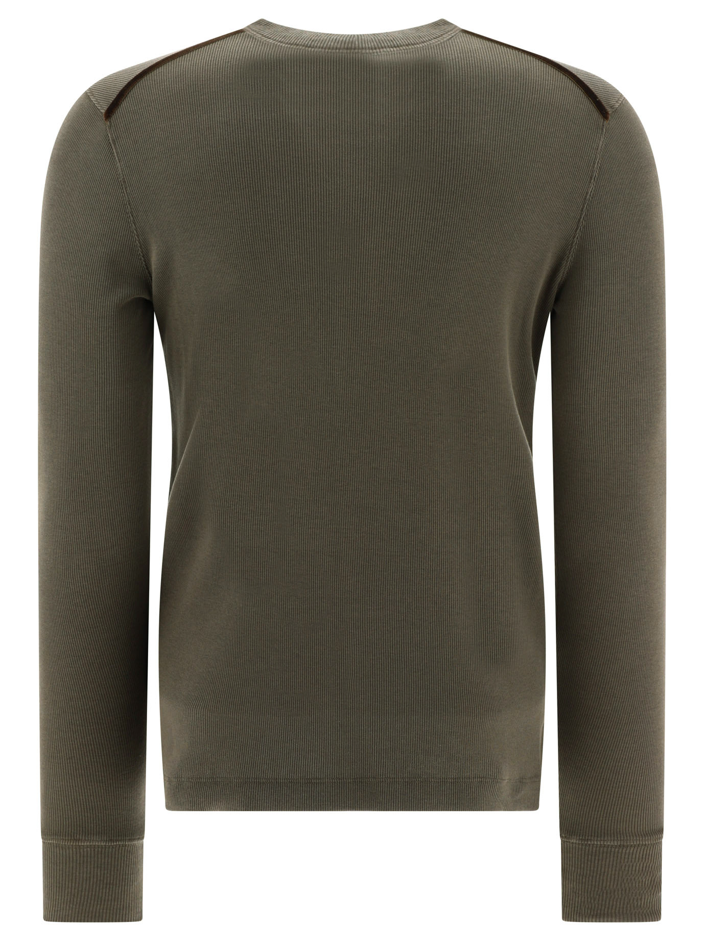 TOM FORD Green Lyocell buttoned t-shirt